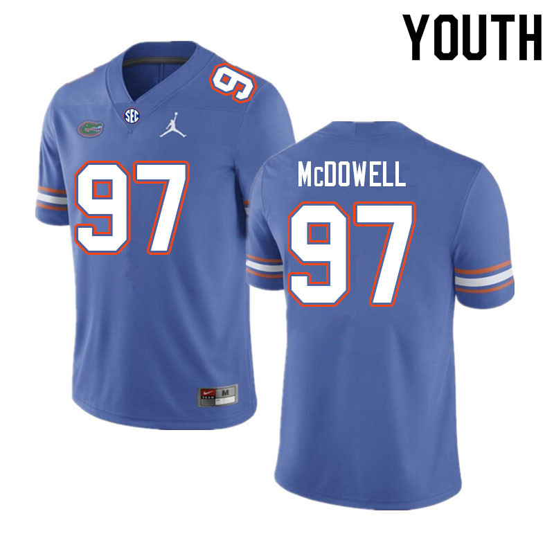 Youth #97 Griffin McDowell Florida Gators College Football Jerseys Sale-Royal - Click Image to Close